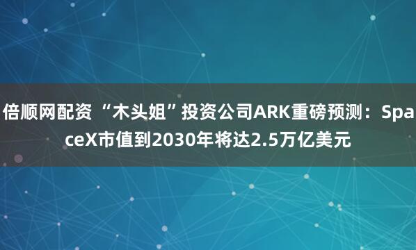 倍顺网配资 “木头姐”投资公司ARK重磅预测：SpaceX市值到2030年将达2.5万亿美元
